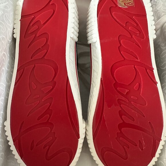 Christian Louboutin PEDRO DONNA FLAT High Hi Top Canvas Sneakers Shoes - Picture 12 of 13